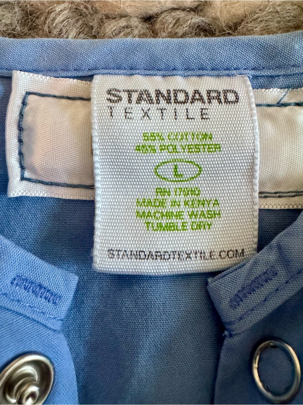 Light Blue Button-Front Scrub Jacket - Picture 3 of 4